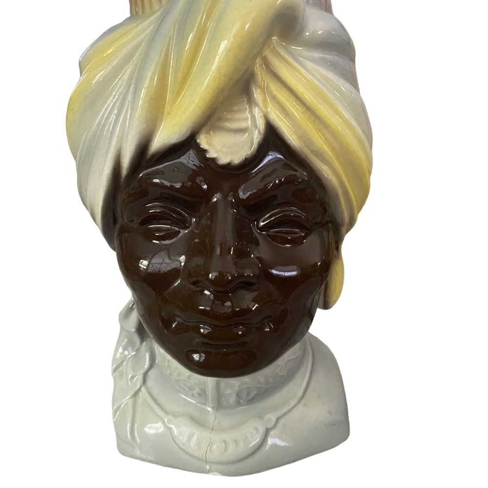 VINTAGE ROYAL COPLEY BLACKAMORE  MAN HEAD VASE WALL POCKET PLANTER